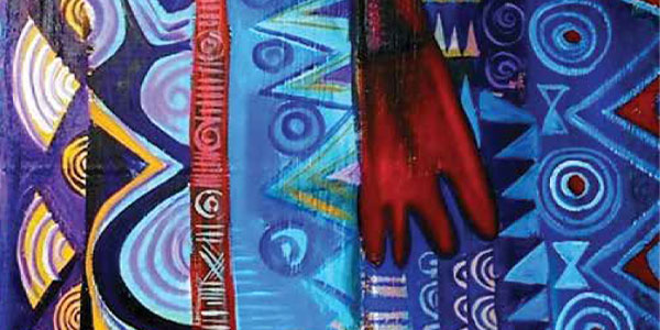 Abstract artwork by Victor Ehikhamenor from the cover of TATU