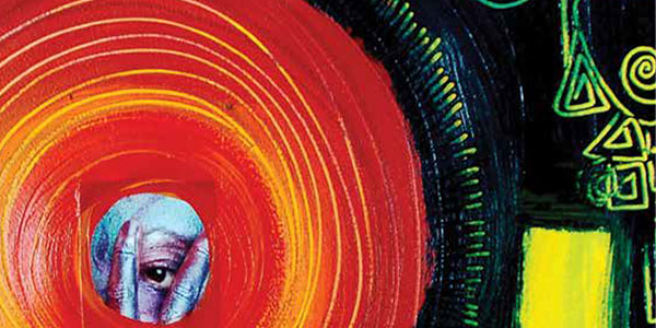 Abstract artwork by Victor Ehikhamenor from the cover of THE COLOR OF JAMES BROWN'S SCREAM